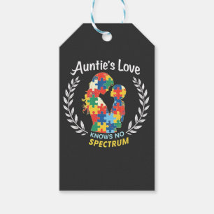 Auntie's Love Has No Spectrum Autism Awareness Gift Tags
