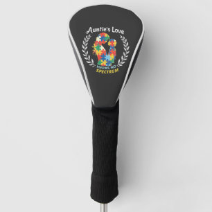 Auntie's Love Has No Spectrum Autism Awareness Golf Head Cover