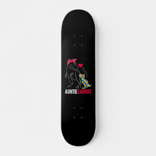 Auntiesaurus Autism Awareness Skateboard