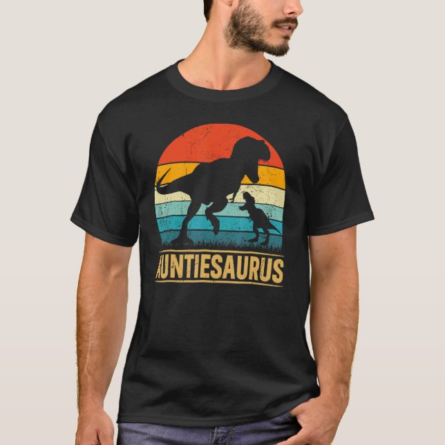 Auntiesaurus Rex Dinosaur Auntie  Mother's Day T-Shirt (Front)
