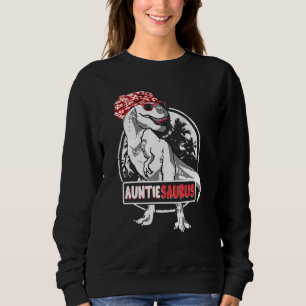 Auntiesaurus Rex Dinosaur Auntie Saurus Family Mat Sweatshirt