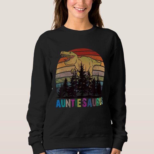 Auntiesaurus Rex Dinosaur Auntie Saurus Family Mat Sweatshirt (Front)