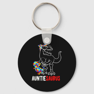 Auntiesaurus T Rex Dinosaur Autism Awareness Aunti Key Ring