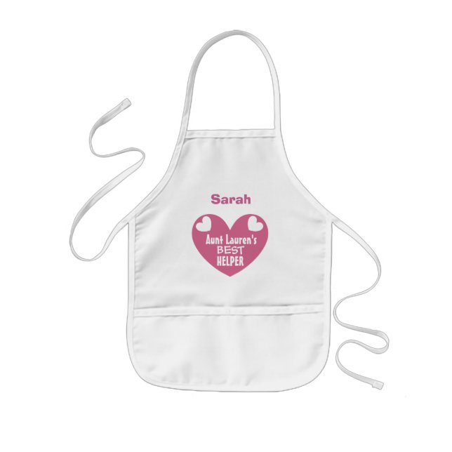 Aunt's Best Kitchen Helper Name and Heart Z4 Kids Apron (Front)
