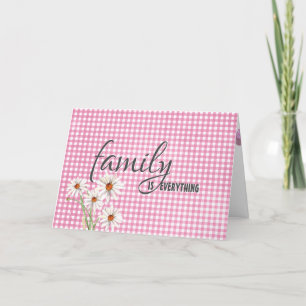 aunt's birthday daisy on pink gingham card