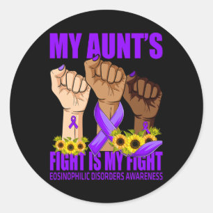 Aunt's Fight Is My Fight Fibromyalgia Awareness  Classic Round Sticker