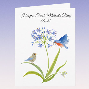 Aunt's First Mother’s Day Bluebird Card