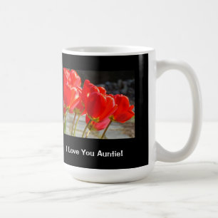 Aunt's mug I Love You Auntie! mugs Red Tulips
