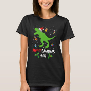 Auntsaurus Dinosaur Santa Christmas Matching Fami T-Shirt