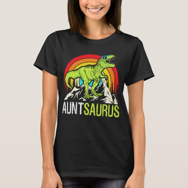 Auntsaurus Dinosaur T Rex Aunt Saurus Matching  T-Shirt (Front)