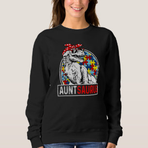 Auntsaurus Rex Dinosaur Autism Aunt Saurus Family Sweatshirt