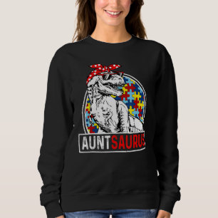 Auntsaurus Rex Dinosaur Autism Aunt Saurus Family Sweatshirt