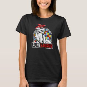 Auntsaurus Rex Dinosaur Autism Aunt Saurus Family T-Shirt