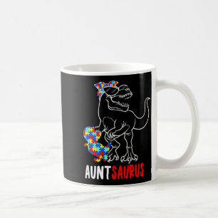 Auntsaurus T Rex Dinosaur Autism Awareness Aunt Sa Coffee Mug