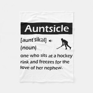 Auntsicle Funny Hockey Aunt Sicle Definition Women Fleece Blanket