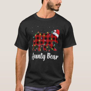 Aunty Bear Buffalo Red Plaid Matching Family Chris T-Shirt