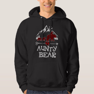 Aunty Bear Christmas Pajama Red Plaid Buffalo Fami Hoodie