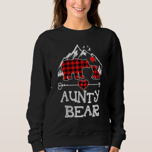 Aunty Bear Christmas Pajama Red Plaid Buffalo Fami Sweatshirt