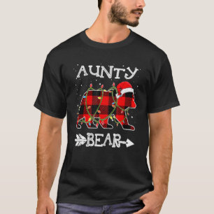 Aunty Bear  Red Buffalo Plaid Mom Bear Pajama T-Shirt