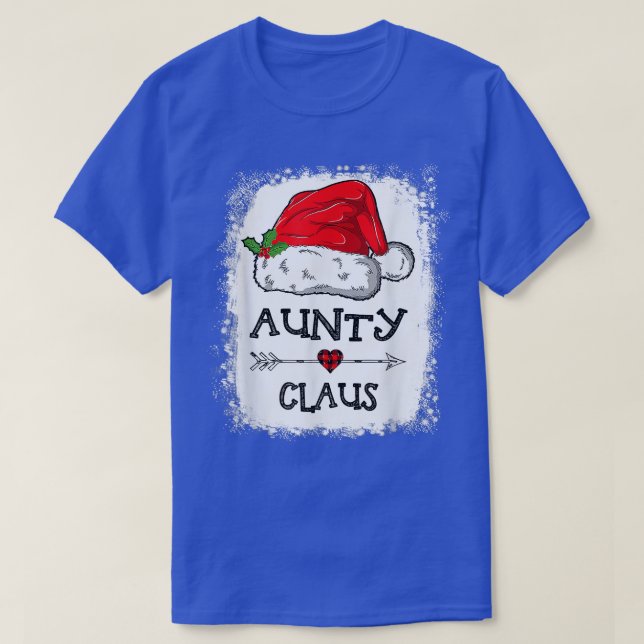 Aunty Claus Christmas Light Pajama Family Matching T-Shirt (Design Front)