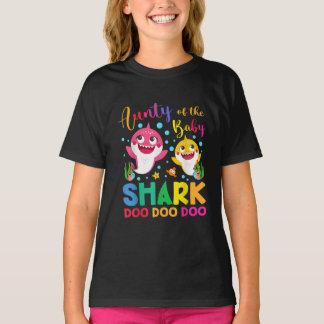 Aunty Of The Baby Shark Birthday Aunty Shark  T-Shirt