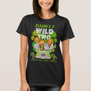Aunty Of The Wild Two Zoo Truck Birthday Safari Ju T-Shirt