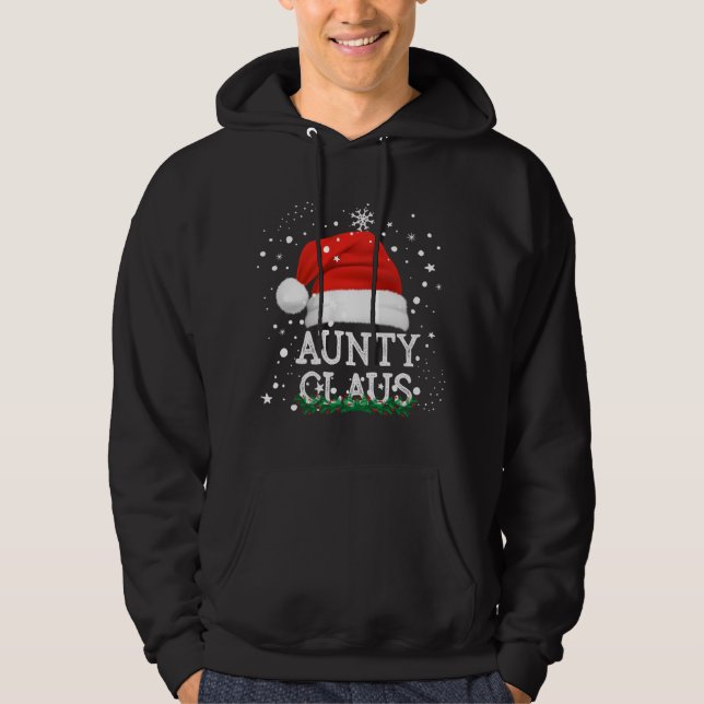 Aunty Santa Claus Cute Matching Family Christmas P Hoodie (Front)
