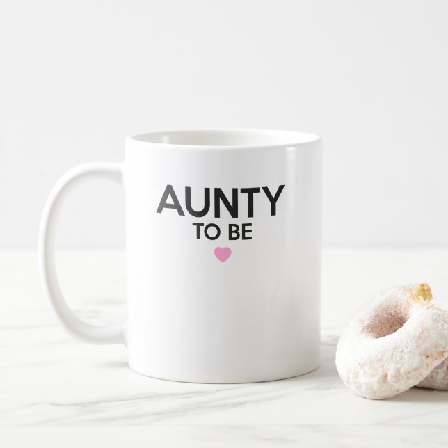 Aunty To Be Cute Print for Baby Showers Coffee Mug (With Donut)