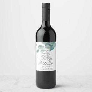 Aunty Uncle to be Pregnancy Announcement New Baby  Wine Label