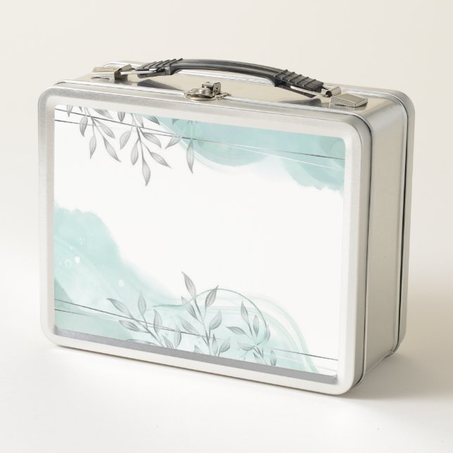 Auqarel Flower Frame Flower Frame Border spring Metal Lunch Box (Front)