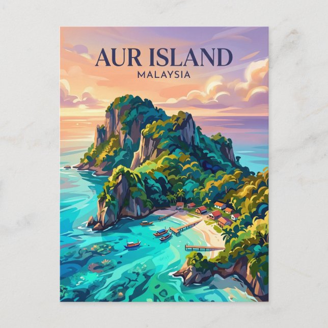 Aur Island Malaysia Postcard (Front)