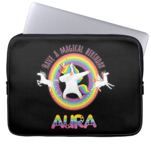 Aura Birthday Aura Have A Magical Birthday Unicor Laptop Sleeve