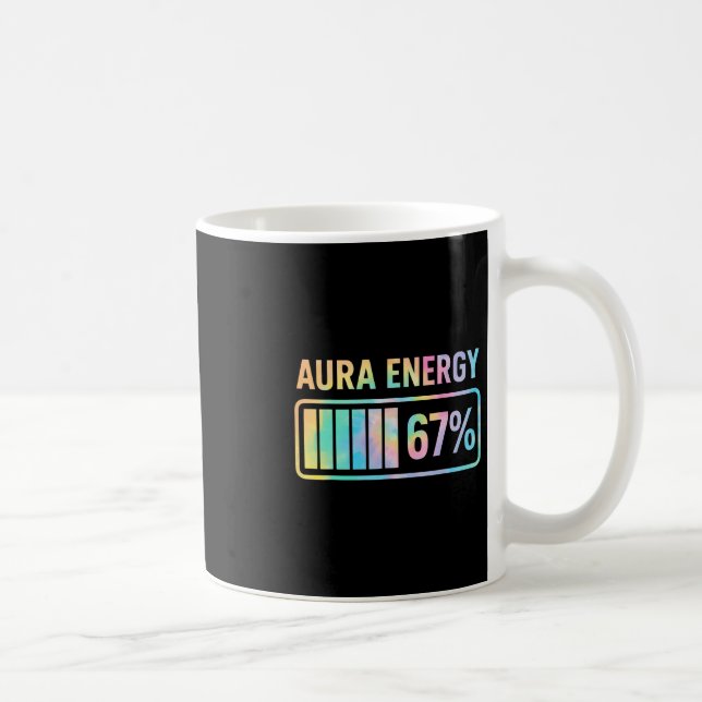 Aura Energy 67 Funny Six Seven Meme Gen Alpha Slan Coffee Mug (Right)