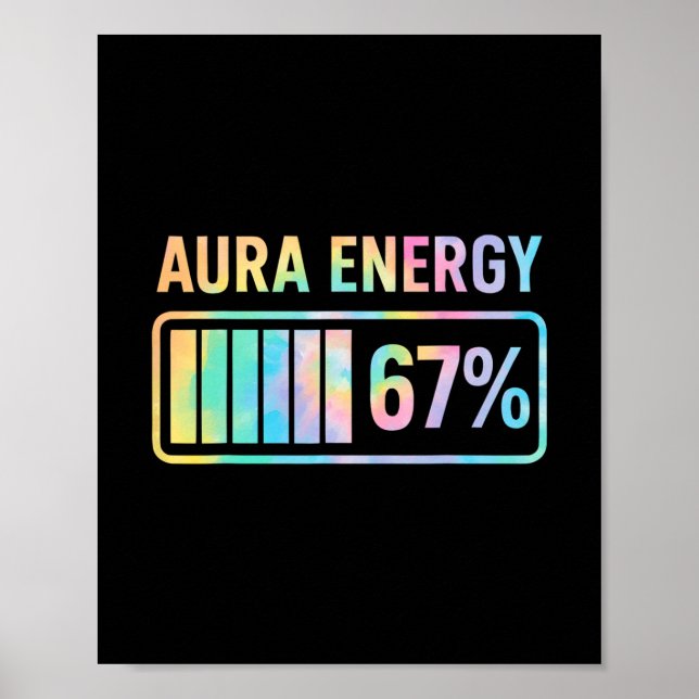 Aura Energy 67 Funny Six Seven Meme Gen Alpha Slan Poster (Front)