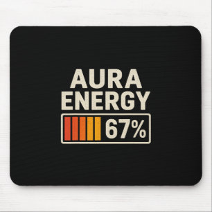 Aura Energy 67 Meme Funny Gen Alpha Slang Retro Vi Mouse Pad