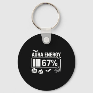 Aura energy 67 percent 6 7 meme halloween key ring