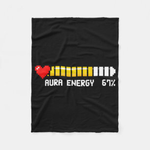 Aura Energy 67 Percent Meme Gamer Retro Video Game Fleece Blanket