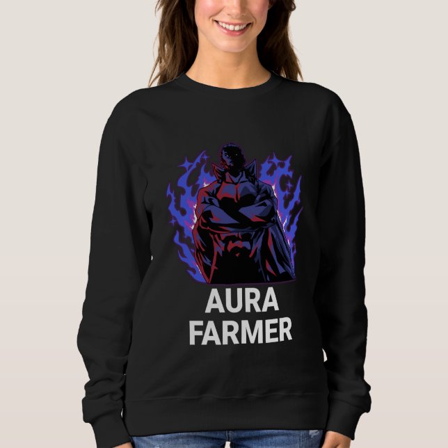Aura Farmer Cool Anime Super Hero Sweatshirt (Front)
