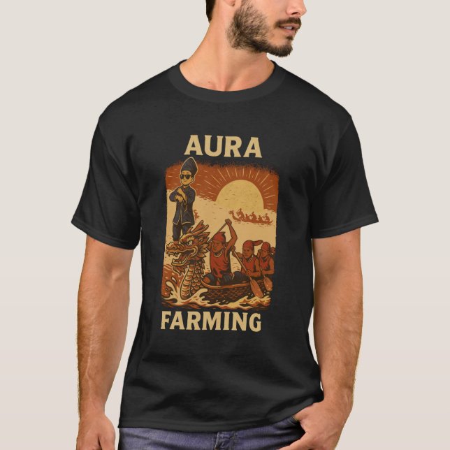 Aura Farming Dragon Boat Meme T-Shirt (Front)