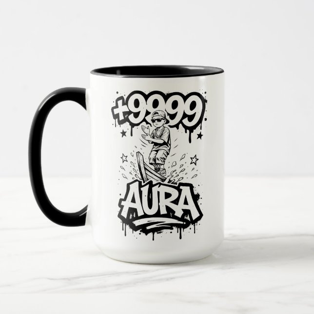 Aura Farming Plus 9999 Boat Kid Meme Mug (Left)