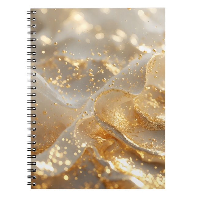 Aura of Gold – White & Gold Luxury Journal Noteboo (Front)