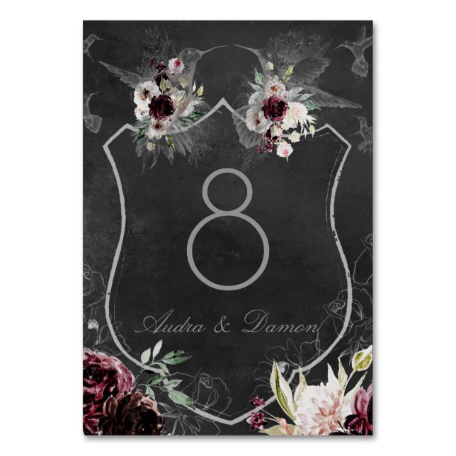 Aura Of Night Wedding Table Number Card (Front)
