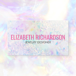 Aura Quartz Crystal Rainbow Soft Pastel Modern Business Card