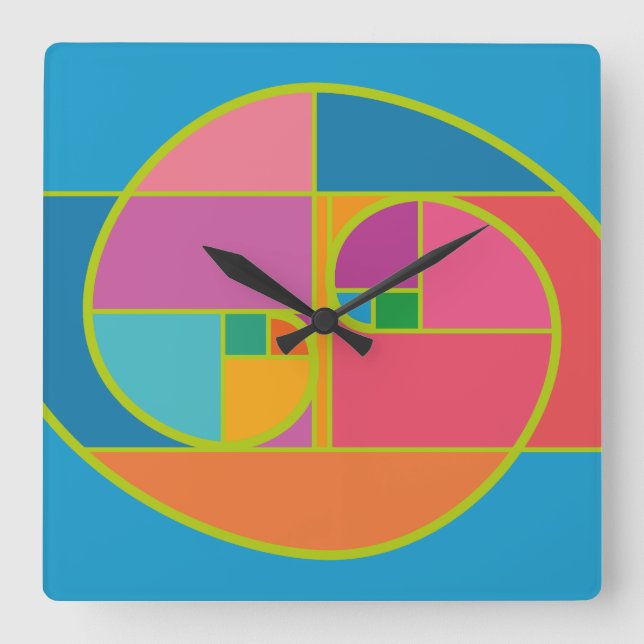 AUREA MATEMATICA ARTISTICA BY MASANSER PIXELAT SQUARE WALL CLOCK (Front)