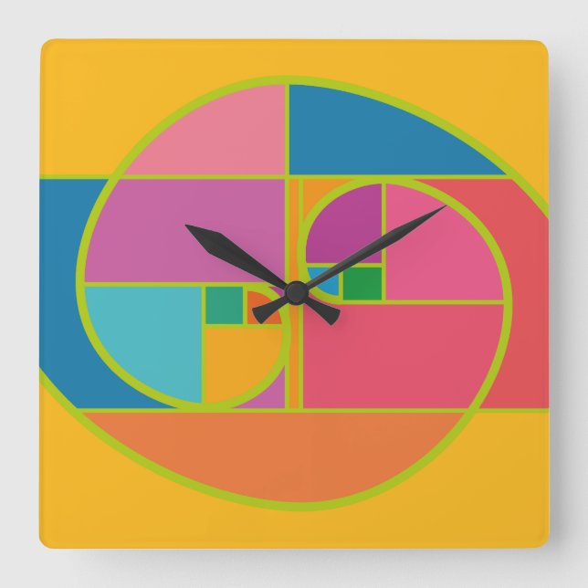 AUREA MATEMATICA ARTISTICA BY MASANSER PIXELAT SQUARE WALL CLOCK (Front)