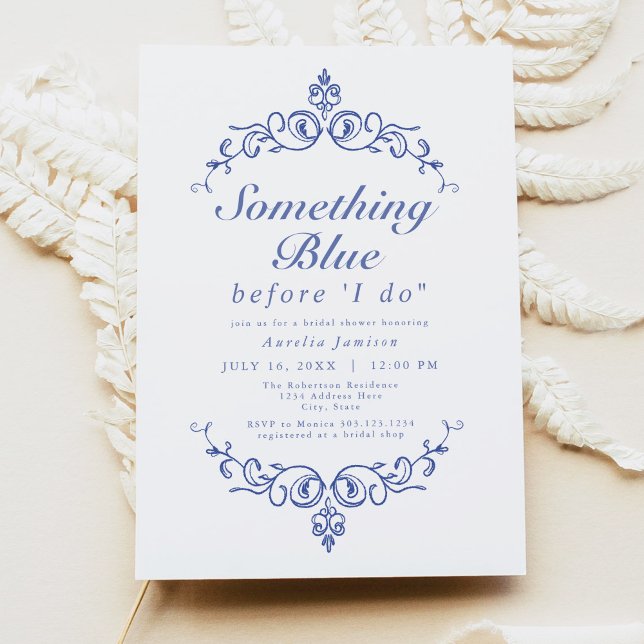 AURELIA Chinoiserie Something Blue Bridal Shower Invitation (Creator Uploaded)