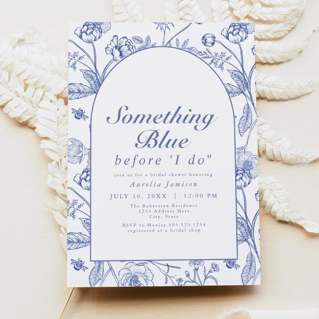 AURELIA Chinoiserie Something Blue Bridal Shower Invitation (Creator Uploaded)