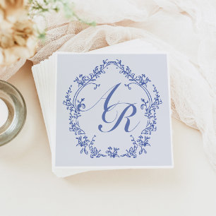 AURELIA Chinoiserie Victorian Floral Monogram Napkin