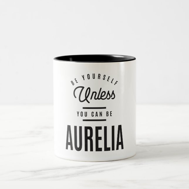 Aurelia Personalised Name  Two-Tone Coffee Mug (Center)
