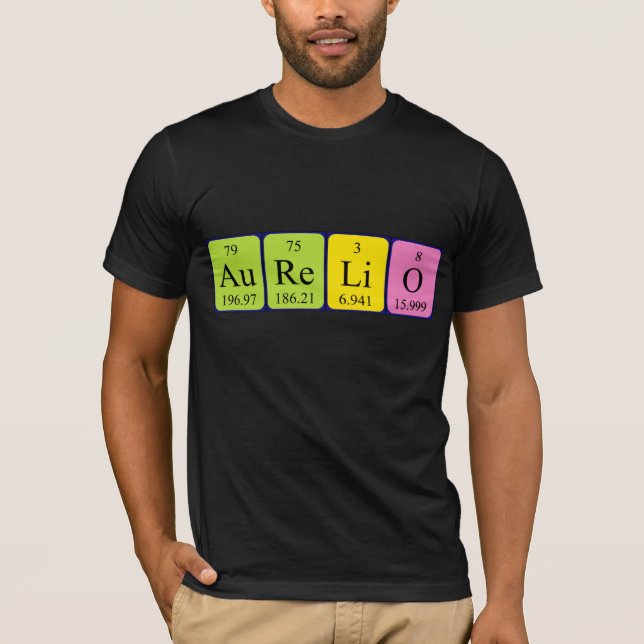 Aurelio periodic table name shirt (Front)